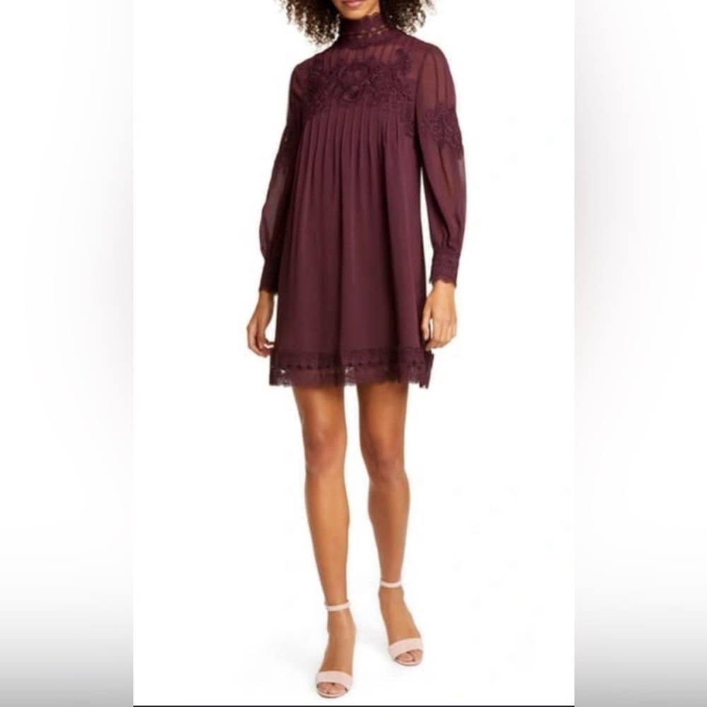 🆕 Ted Baker London Anneah Lace Mini Dress Tunic Size M